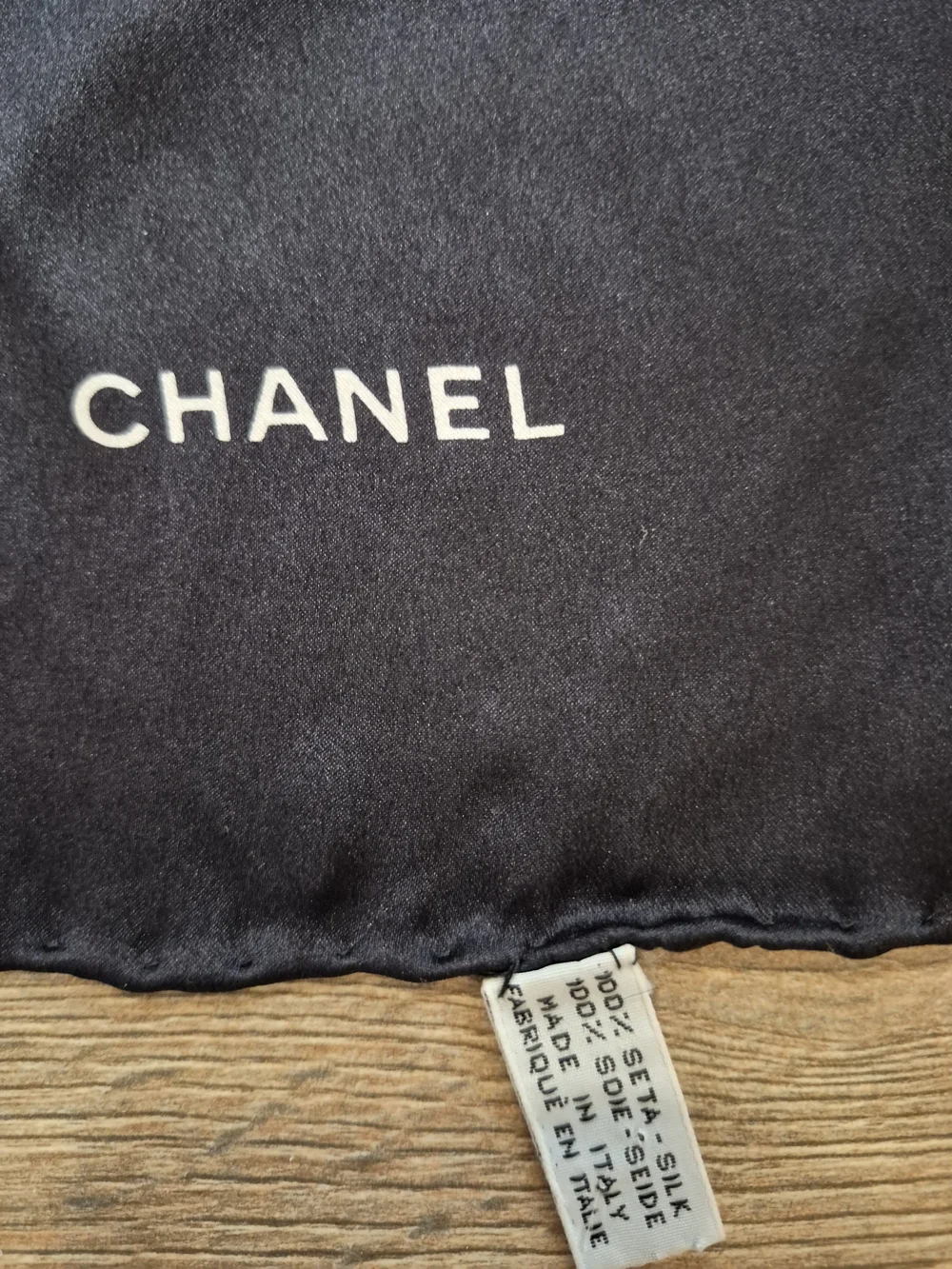 CHANEL Black  Scarf, Pink, Red & White Camellias, 33